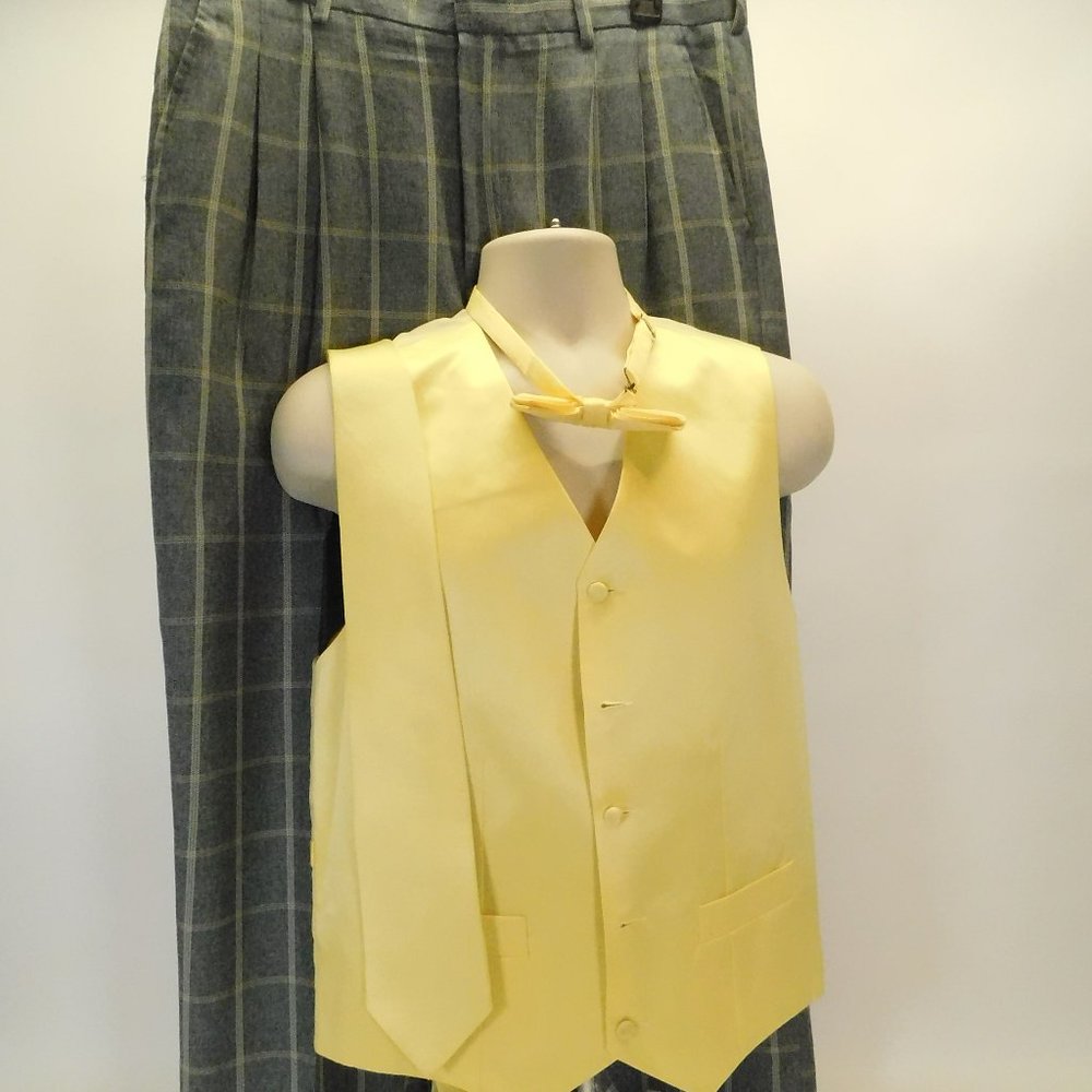 Milano Moda Yellow Vest & Tie M Pants CL3122 0420